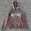 Heren Hoodies Sweatshirts Trui met capuchon 2023 nieuwe Y2K retro bedrukte jas herfst lange mouwen capuchon rits dubbele hoed trui ontwerp gevoel niche J240120