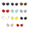 Sunglasses Peekaboo clear red sunglasses men steampunk 2024 metal frame retro vintage round sun glasses for women black uv400 YQ240120