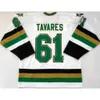 Винтажные 2008 хоккейные майки London Knights мужские John Tavares # 61 Джерси Ed черные белые рубашки мужские 5228