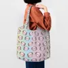 Shopping Bags Printed Cute Axolotl Tote Reusable Canvas Shoulder Shopper Cartoon Salamander Animal Pography Handbags