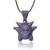 Pendentif Colliers Wg126 gros glacé 18K plaqué or Gengar pendentif collier hommes Collares Hip Hop bijoux livraison directe bijoux Dhp4I