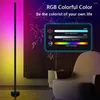 Lampadaires salon lampe d'angle réglable 141 cm support Bluetooth RGB LED lumière d'ambiance pour chambre à coucher nordique décor à la maison éclairage intérieur