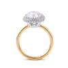 5 quilates de peso brilhante corte moissanite dois tons cor de ouro feminino duplo halo diamante anel de menina