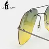 Sonnenbrille LS JOHN 2023 Ultraleicht Titan Polarisierte Sonnenbrille Männer Pilot Brillen Frauen Randlose Luftfahrt Fahren Sonnenbrille Oculos De Sol YQ240120