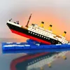 Blokuje nowe mikro cegieł mini zestawy blokowe konstrukcja Diamond DIY Model Drift Bottle Toys Rms Titanic One Piece Statek 240120