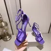 Tasarımcı Slingback Topuklu Kadın Tasarımcı Sandalet Parlatıcı Mektup Baskılı Yüksek Topuklu Ofis Kariyer Altın Lüks Sandal Partisi Balo Balo Akşam Düğün Topukları 8.5cm