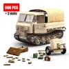 Blocks WW2 Germany RSO/01 Tractor Anti Tank Gun Army Military Vehicles Assault Building Blocks Soldiers Toys for Boys DIY Birthday Gift