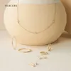 Ювелирные изделия Mercery, лучший креативный дизайн, серьги из цельного золота 14 карат для женщин, подарки, пирсинг с бриллиантом