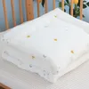 Couvertures matelassées en coton mousseline brodée étoile arbre bébé couette née couette thermique couverture de berceau pour bébé avec remplissage moelleux