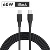 1M USB C To Type C Cable PD 60W Fast Charging Wire USB-C Charger Data Cord For Macbook Samsung Xiaomi Type-C Cable