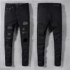 Jeans da donna firmati Jeans da motociclista strappati effetto consumato Denim dritto sottile per pantaloni skinny da uomo alla moda militare con stampa da uomo