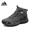 Hikeup sapatos de caminhada masculinos tênis de couro ao ar livre para homens botas de trekking masculino acampamento caça botas de tornozelo tático 240118