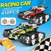 Block 410st Teknisk bilapp Remote Control Moter Power Build Blocks Bricks Super Racing Car Set Toys for Boys Kids Gift Moc Set 240120