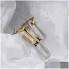 Dangle Lustre Boucles D'oreilles Surface Lisse Haut De Gamme Pour Femmes En Acier Inoxydable Goujons Goujons Classique Luxe Mode Métal Styles Cadeaux Otiv8