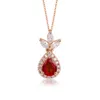 Collana di gioielli di design con prezzo dell'oro, pietre preziose naturali, rubini, per donna