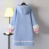 カジュアルドレス2024春の女性フーディーズドレスナショナルスタイルの服ファッションレトロ刺繍チョンサムハンフ改善スウェットシャツ