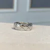 Toppkvalitetsdesigner S Sterling Sier Rhomboid Diamond Ring Smycken för kvinnor Thin Gold Crush Rings Födelsedag Classic Fashion Par Wedding Present