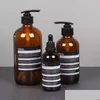 Płynna dozownik mydła brązowa butelka nordycka szampon szamponów dla podróży łazienka kuchnia akcesoria organizator upuszcza dostawa dom g dhmcl