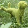 Decorazioni da giardino Figurina regalo Statua di cane Cortile Desktop Artificiale Fuzzy Indoor Outdoor Prato Simulazione ufficio Floccaggio Ornamento Decorazioni per la casa