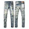 jeans viola jeans firmati per uomo jeans di marca viola buco moto skinny Trendy buco patchwork strappato tutto l'anno gambe slim Sdouc 29-40