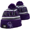 Rockies Beanie Knitted Colorado Hats Sports Teams Baseball Football Basketball Beanies Caps Women& Men Pom Fashion Winter Top Caps Sport Knit Hats