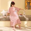 Koszeczka dla kobiet Koszeczka Kobieta Summer Korean Sweet Girl Dressing Drukowanie swobodne koszulki nocne plus rozmiar 4xl bawełniane sukienki nocne