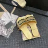 Designer tofflor läder chaneel sandaler anti slip fiskbens tofflor lyx varumärke diamant rutiga strand plattskor stil glider