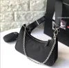 5ADesigner-Tasche, Luxus-Handtasche, Damentaschen, Hobo-Einkaufstasche, Re-Edition, 2 Stück, Cleo-Tragetaschen, Nylon, Unterarm, City-Mode, multifunktional, groß