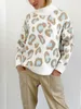 Frauen Pullover Europäischen Und Amerikanischen Neue Hälfte Rollkragen Leopard Strickwaren 2024 Neue Tier Muster Pullover Pullover