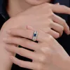 Natural Sapphire Gemstone Fashion Tredy Finger White Gold Jewelry Engagement Ring For Men/Women