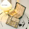 Jewelry storage box high-end exquisite necklace earrings gold jewelry jewelry jewelry box large capacity multi-layer drawer clip