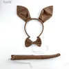 Chapeaux de fête Femmes Adultes Enfants Pâques Lapin Oreille Kangourou Maquillage Party Ball Props Animaux Bandeau Noeud Papillon Queue Halloween Costume Cosplay YQ240120