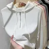 Frauen Hoodies Zipper Mit Kapuze Sweatshirts Weibliche 2024 Frühling Herbst Weiß Casual Lose Koreanischen Stil Frauen Grau