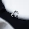 Cluster Ringe S925 Sterling Silber Ring Personalisierte Einfache Glatte Push Pull Einstellbar Kleines Paar Kalter Wind Für Männer Und Frauen