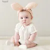 Party Hats Cute Bunny Ears Baby Headband Korean Bows Elastic Hair Bands for Infant Girls Hairband Newborn Headwear Kids Hair Accessories YQ240120