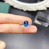 Bague en pierre topaze bleue naturelle de londres, en argent 925 incrusté de lumière, de luxe, à la mode, polyvalente, pour femmes, vente en gros