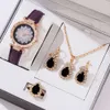 Exquisite Creativity Ladies Luxury Watch Necklace Bracelet Gift Set Diamond Quartz Watch