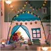 Other Children Furniture Kids Play Tent Princess Playhouse Pink Castle - Blue Drop Delivery Home Garden Dhujs