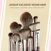 Jessup Makyaj Fırçaları Seti 15 PCS Kahverengi Makyaj Fırçaları Vegan Vakfı Blender Coverer Toz Göz Fıklanı Fırçası Fırçası 498 240118