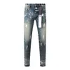 JeansStreet Fashion Designer jeans violets hommes boutons mouche noir extensible élastique skinny déchiré jeans boutons mouche hip hop marque pantalon jeans pour femmes pantalon noir blanc