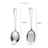 Spoons Stainless Steel Dish Public Soup Spoon Restaurant El Long Handle Flatware Utensil Kitchen Thicken