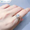 Tianyu Gems 1.25CT G/H Color vs Lab Created Diamond 14k Gul guldförlovningsringar Set