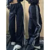 Capris y2k mulheres vintage casual coreano harajuku baggy pára-quedas calças de pista oversize perna larga joggers roupas ptkpcc