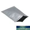100Pcs 10 Sizes Silver Pure Aluminum Foil Zip Lock Packaging Bag Grocery Snack Retails Mylar Zipper Storage Packing Pouches BJ