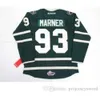 # 93 Jersey OHL London Knights CCM Premer 7185 Mitch Marner Hommes 100% Ed Broderie Maillots de hockey sur glace Vert 4450