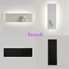 Wandleuchte LED Schlafzimmer Bett Kopfteil Licht L40CM B12CM Arbeitszimmer Wohnzimmer Wandleuchte verstellbar mit Ein-/Ausschalter