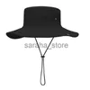 Chapéus de aba larga Chapéus de balde Novo personalizado unissex respirável chapéus de pescador anti UV legal grande para homens aba larga chapéu panamá ao ar livre FishHikCap J240120