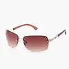 Sonnenbrille Diamant Randlose Schild Sonnenbrille Frauen 2000S Strass Y2K Sonnenbrille Weibliche Mode Rahmenlose Quadratische Kristall Sonnenbrillen Männer YQ240120