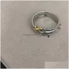 Pierścienie zespołowe DY Designer Sprzedawanie kobiet luksus skręcony dwa kolorowe perły vintage ringdiamond wesel