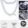 Créateur de bijoux Certificat GRA 23mm D Couleur VVS Moissanite Diamant Glacé Chaîne à maillons cubains Plaqué or 925 Collier en argent sterling HipHop